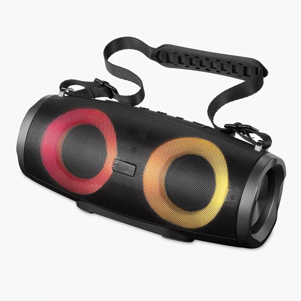 Portable Bluetooth Boombox With Party Light Effects And Multi-Input Playback