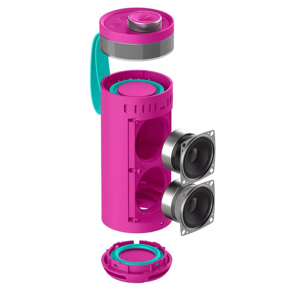 Cylindrical Portable Bluetooth Speaker With RGB Lighting And Multi-Speaker Sync