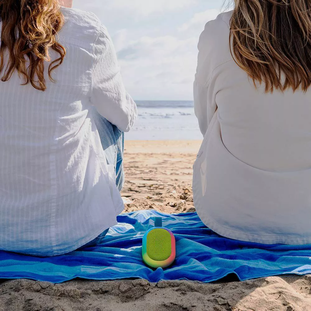Ultra-Compact Portable Bluetooth Speaker With RGB Lights And Multi-Unit Sync